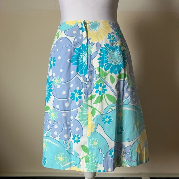 Vintage Lilly Pulitzer Purple Lobster Blue Floral Preppy Summer Skirt size 12 - Picture 5 of 7